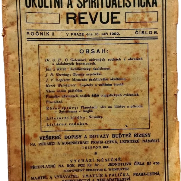 Okultní a spiritualistická revue, 1922, 6(2)