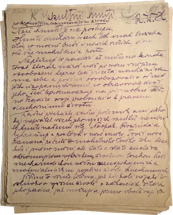 Hynek Rudolf Mafie: Okultní hnutí, cca 1923