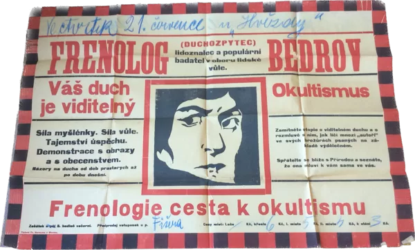 Plakát frenologa Bedrova, cca 1921